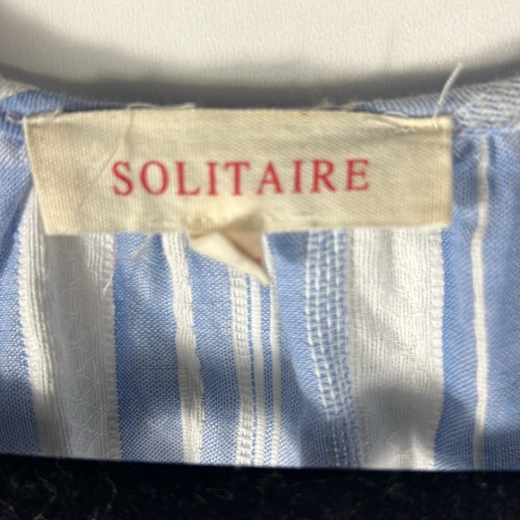Solitaire Blue and White Embroidered Blouse - Picture 8 of 9